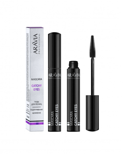 Тушь для удлинения и подкручивания ресниц (черная) Aravia Catchy Eyes 02 mascara curly, 10 мл Тушь для удлинения и подкручивания ресниц (черная) Aravia Catchy Eyes 02 mascara curly, 10 мл