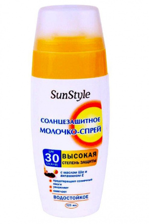 Молочко-спрей водостойкое солнцезащитное SunStyle SPF-30 UV (A+B)
