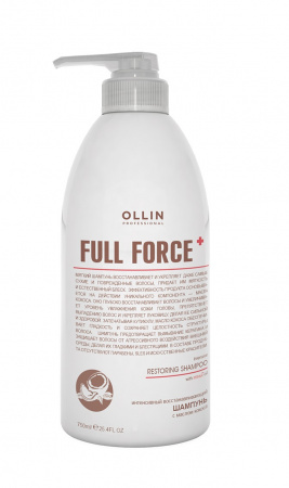 Интенсивный восстанавливающий шампунь с маслом кокоса OLLIN Professional, 750мл
