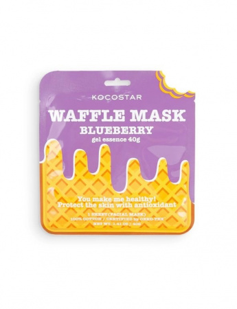 Противовоспалительная вафельная маска для лица «Черничное наслаждение» Kocostar  Waffle Mask Blueberry