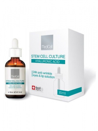 Комплекс против морщин вокруг глаз и губ 24-часового действия TETe Cosmeceutical MediCell by TETe Stem Cell Culture Hyaluronic Acid 24h Anti-Wrinkle Eyes and Lip Solution