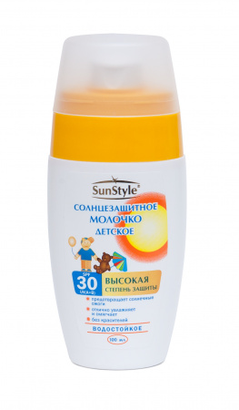 Детское молочко солнцезащитное водостойкое SunStyle SPF-30 UV (A+B)