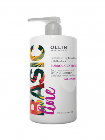 Восстанавливающий шампунь с экстрактом репейника OLLIN Professional Basic Line Reconstructing Shampoo, 750 мл