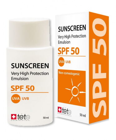 Солнцезащитный флюид TETe Cosmeceutical Sunscreen Very High Protection Emulsion SPF50