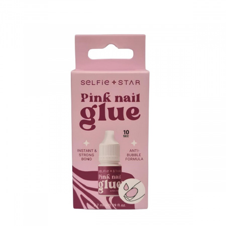 Клей для ногтей супер стойкий Розовый Selfie Star Ultimate bond nail glue Pink, 2,7мл